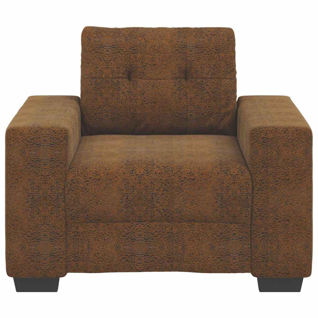 Sofa Chair with Cushion Brown [Faux leather and Wood]