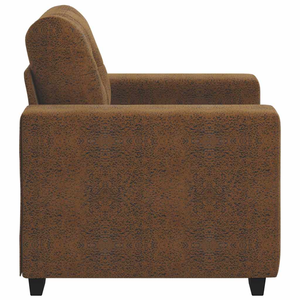 Sofa Chair with Cushion Brown [Faux leather and Wood]