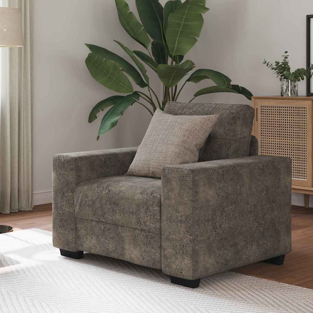 Sofa Chair with Cushion Dark grey Faux leather