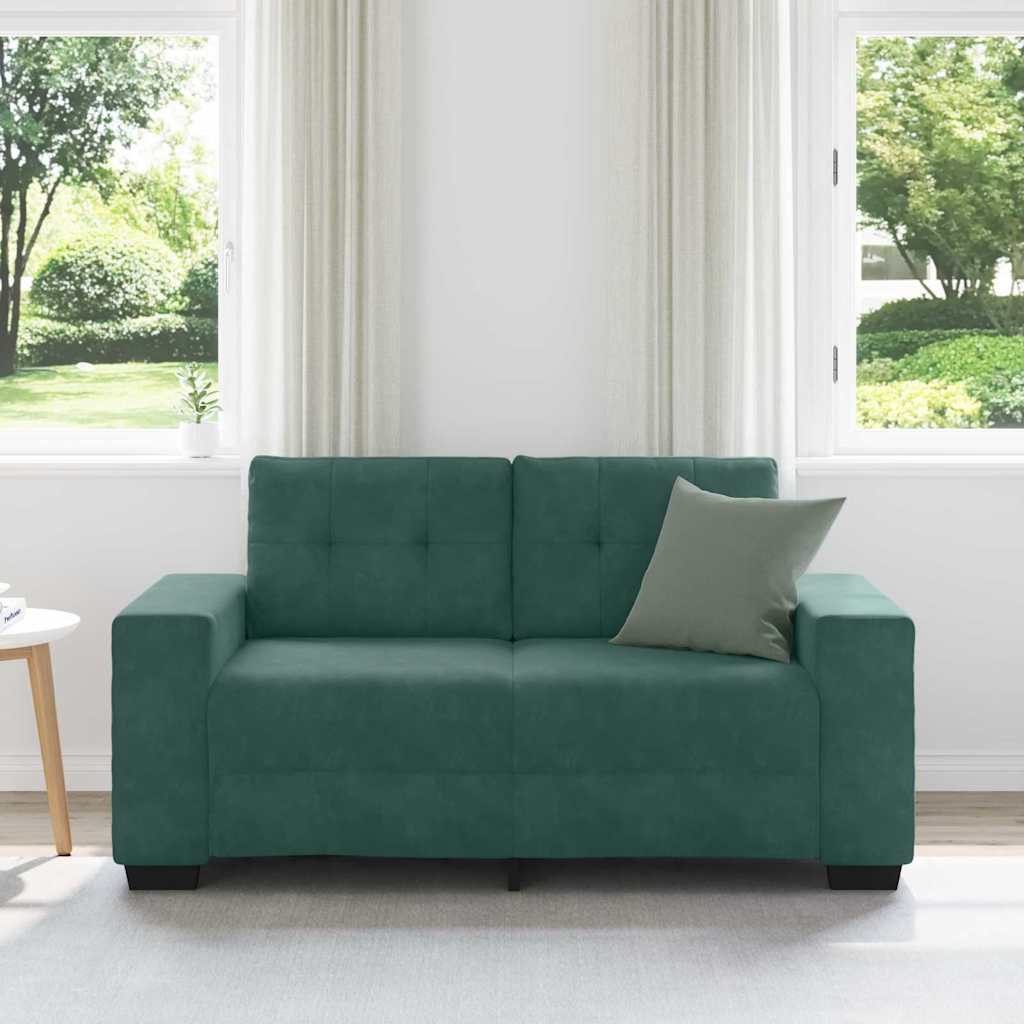Loveseat Sofa with Cushion Dark green Velvet