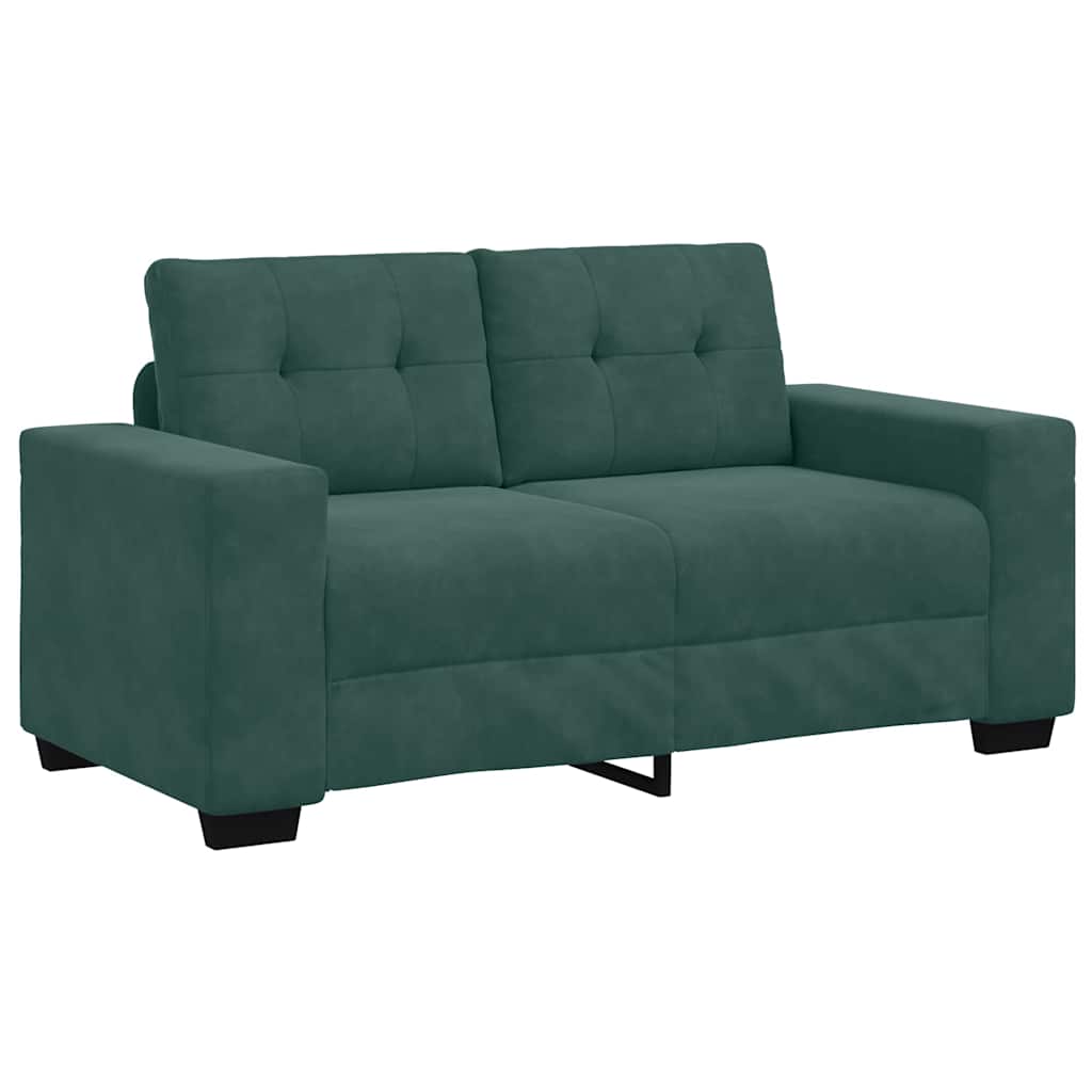 Loveseat Sofa with Cushion Dark green Velvet