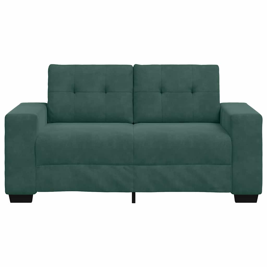 Loveseat Sofa with Cushion Dark green Velvet