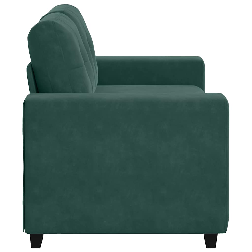 Loveseat Sofa with Cushion Dark green Velvet