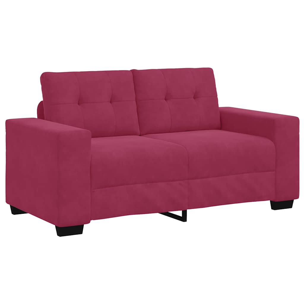 Loveseat Sofa with Cushion Wine red Velvet