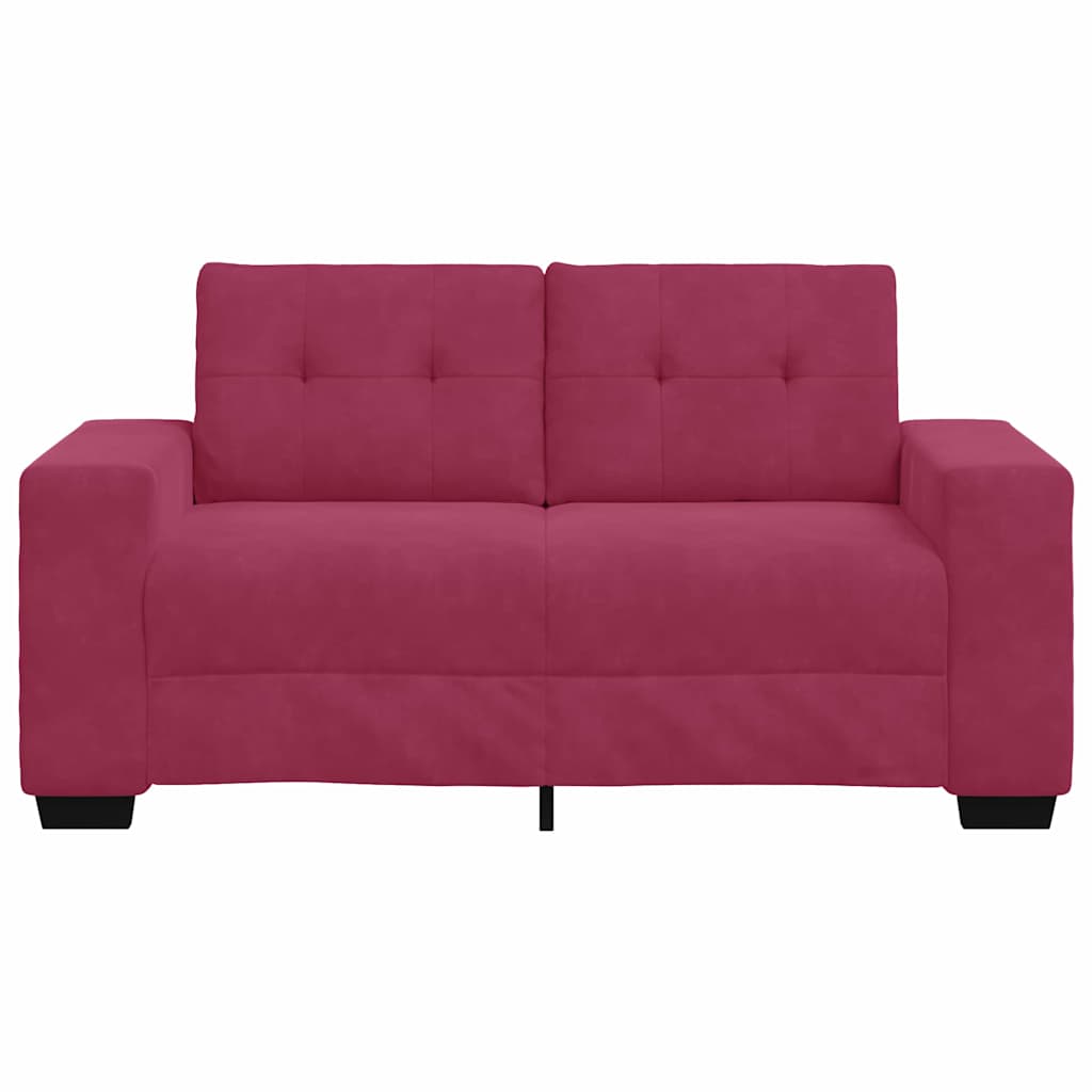 Loveseat Sofa with Cushion Wine red Velvet