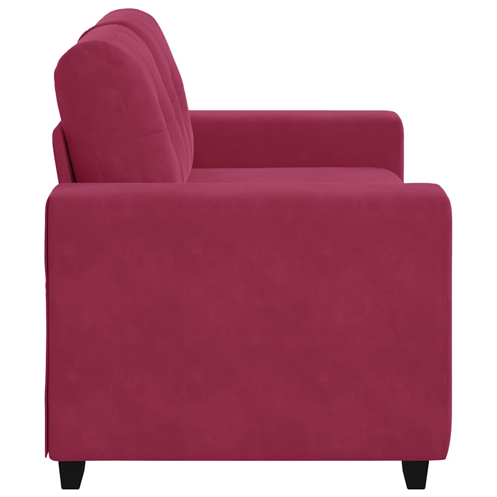 Loveseat Sofa with Cushion Wine red Velvet