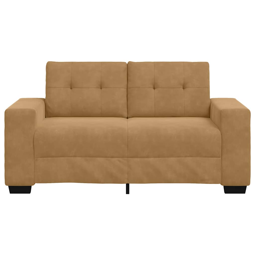 Loveseat Sofa with Cushion Brown Velvet