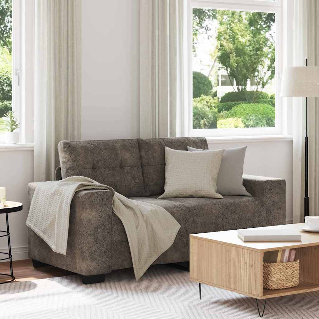 Loveseat Sofa with Cushion Dark grey Faux leather