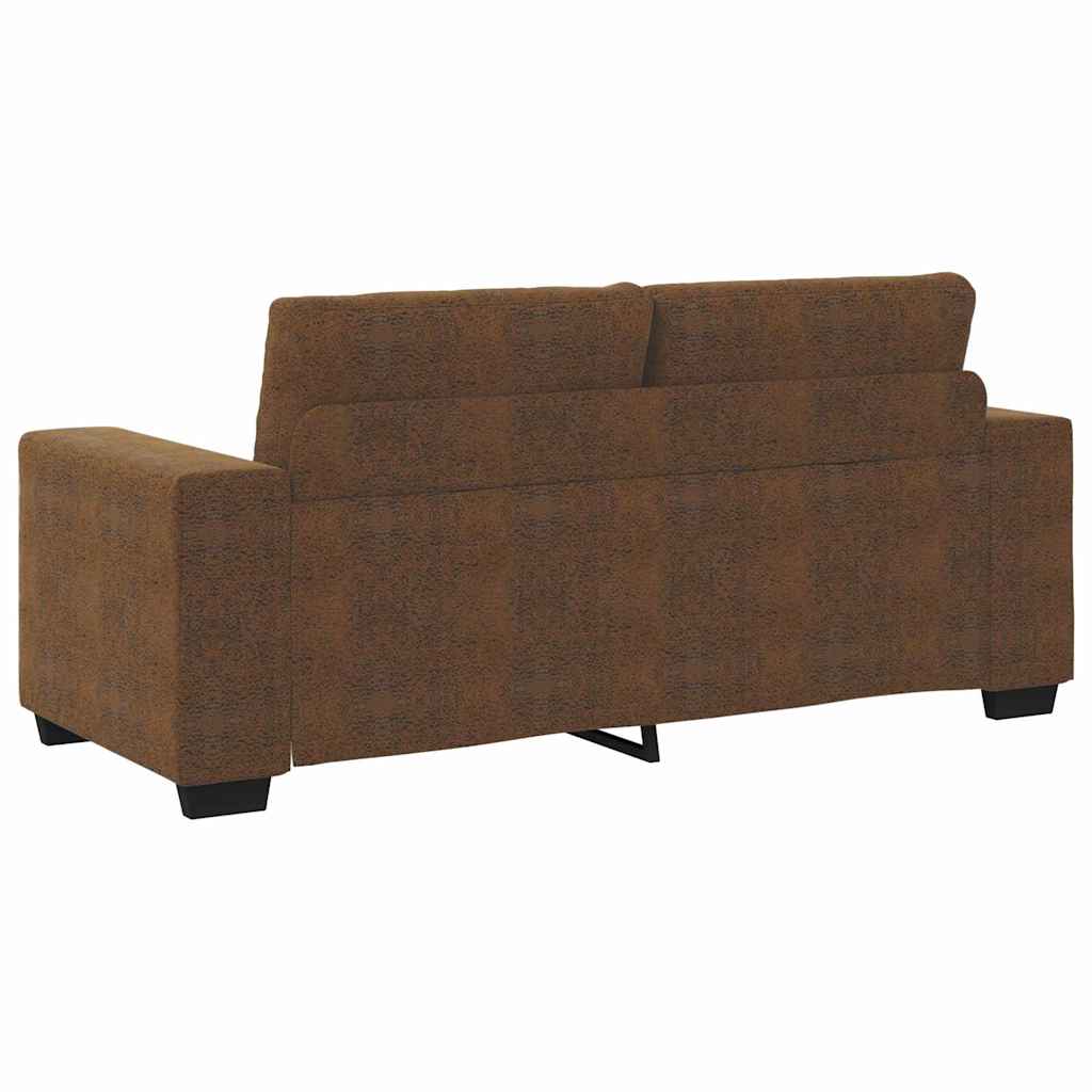 Loveseat Sofa with Cushion Brown Faux leather
