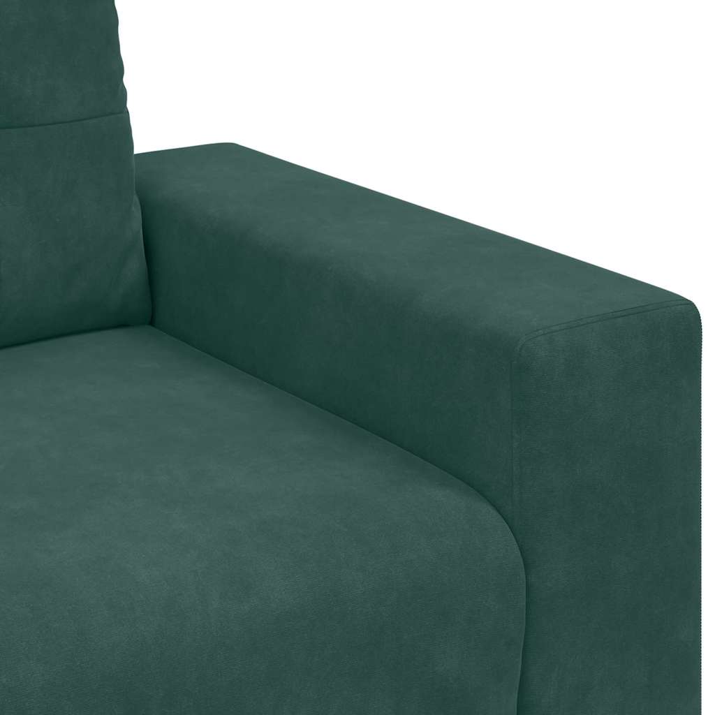 Sofa with Cushion Dark green Velvet