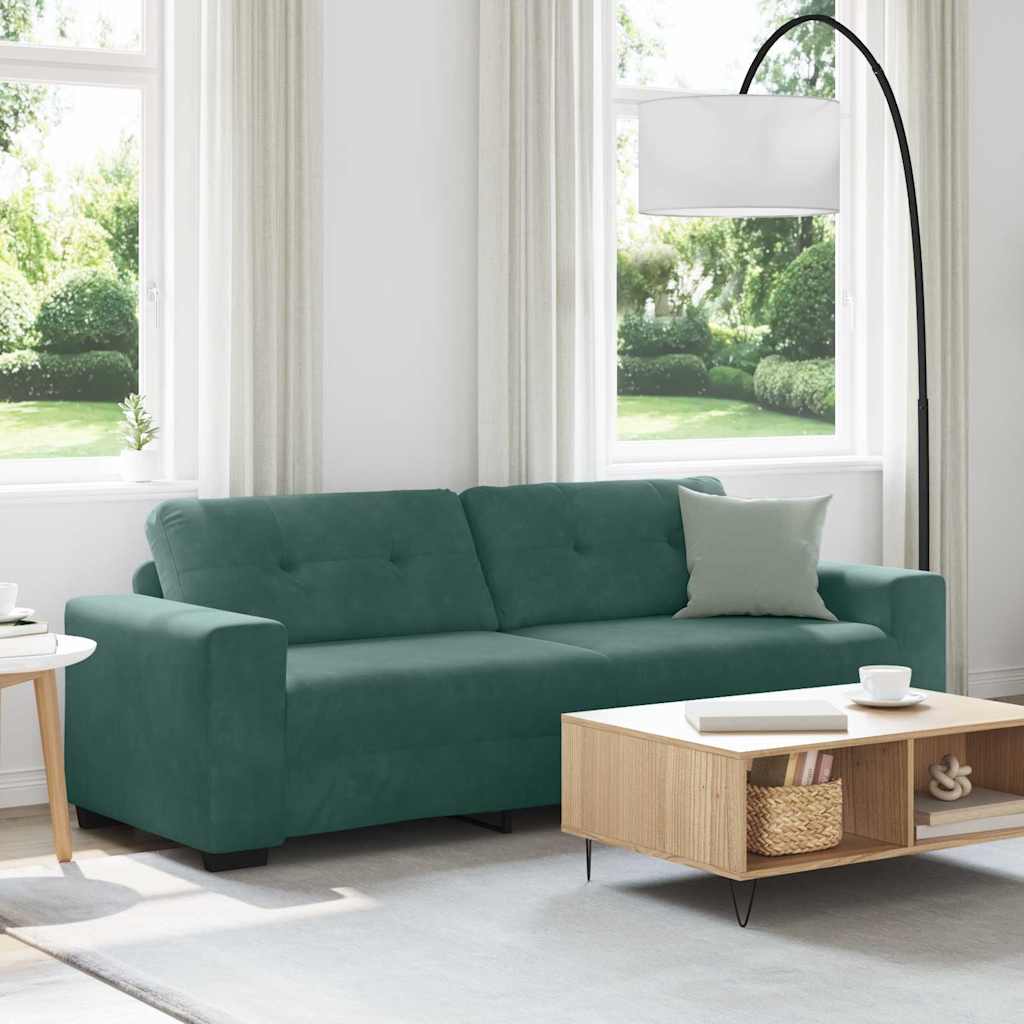 Sofa with Cushion Dark green Velvet