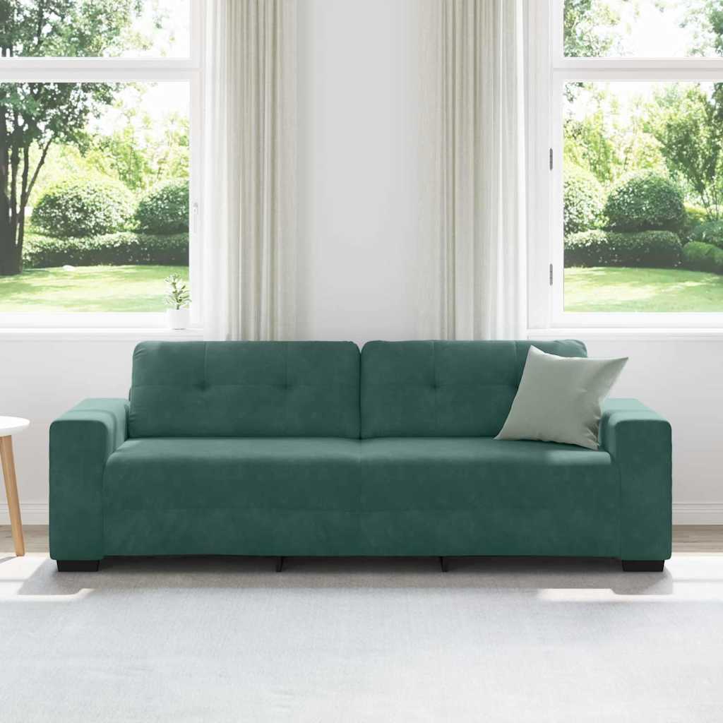 Sofa with Cushion Dark green Velvet