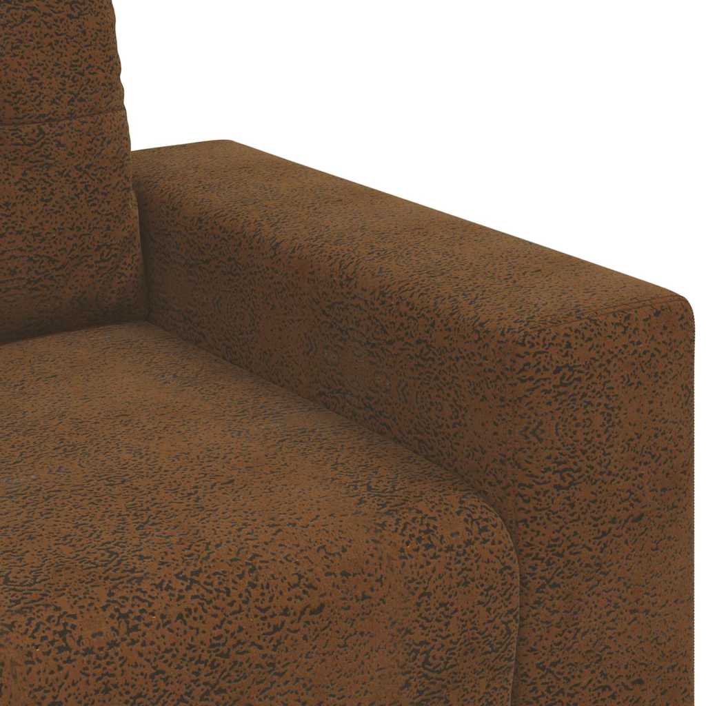 Sofa with Cushion Brown [Faux leather and Wood]