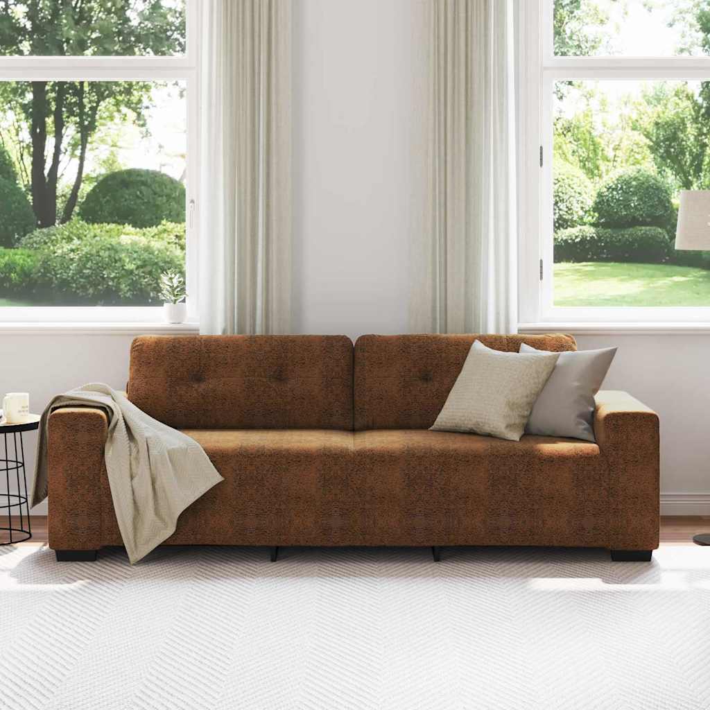 Sofa with Cushion Brown [Faux leather and Wood]