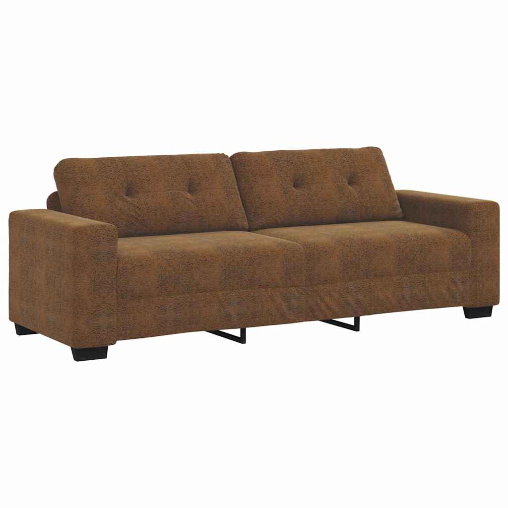 Sofa with Cushion Brown [Faux leather and Wood]