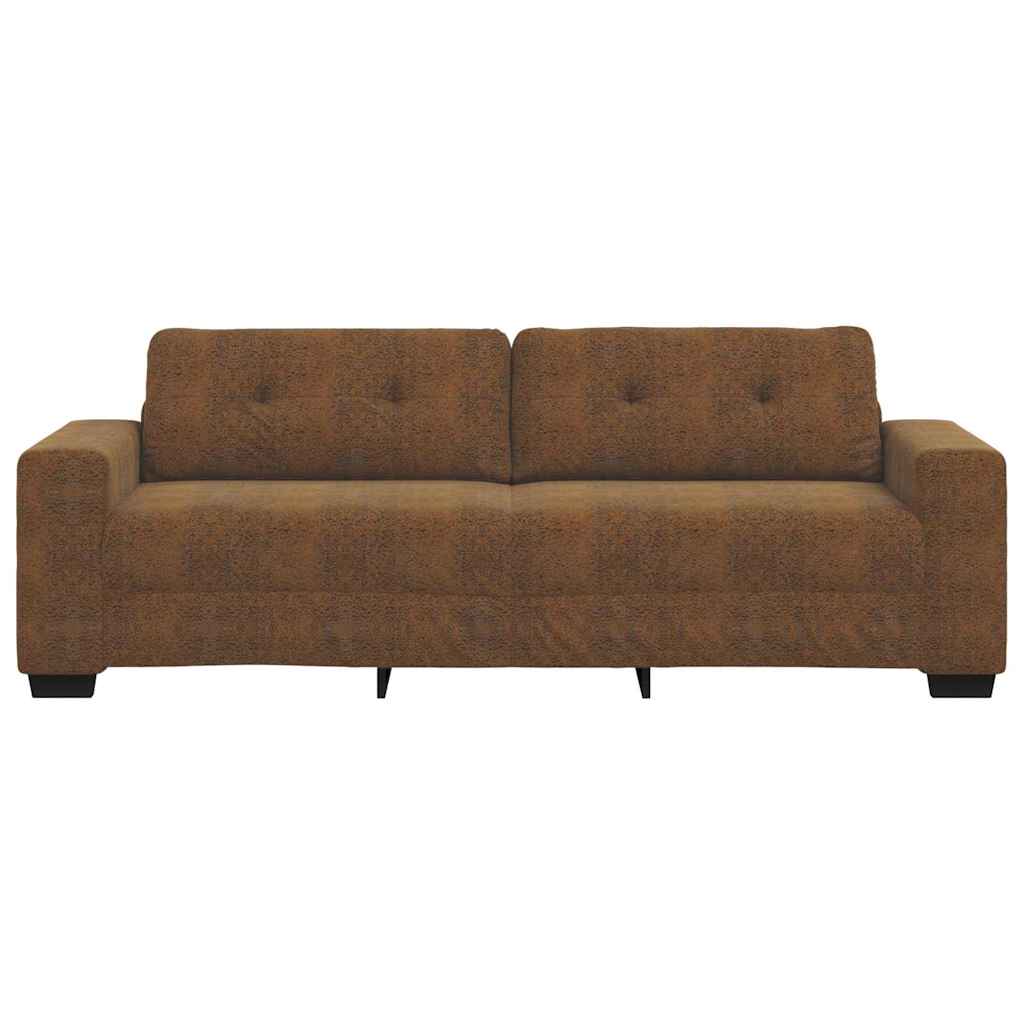 Sofa with Cushion Brown [Faux leather and Wood]