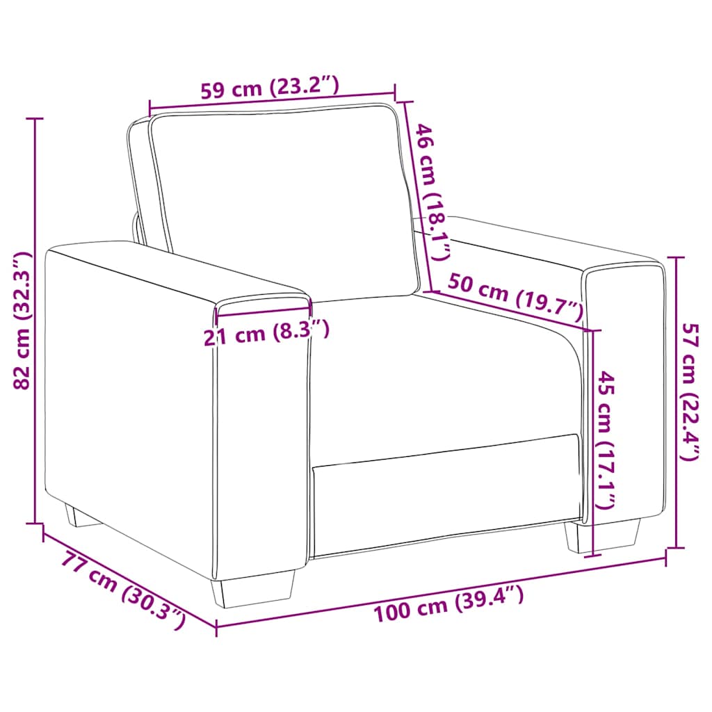 Sofa with Cushion with Pillow Beige 100 x 77 x 82 cm Linen