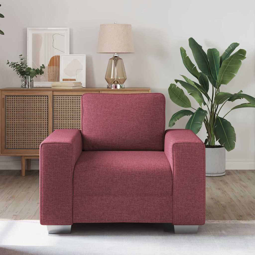 Sofa with Cushion Wine red 100 x 77 x 82 cm Fabric