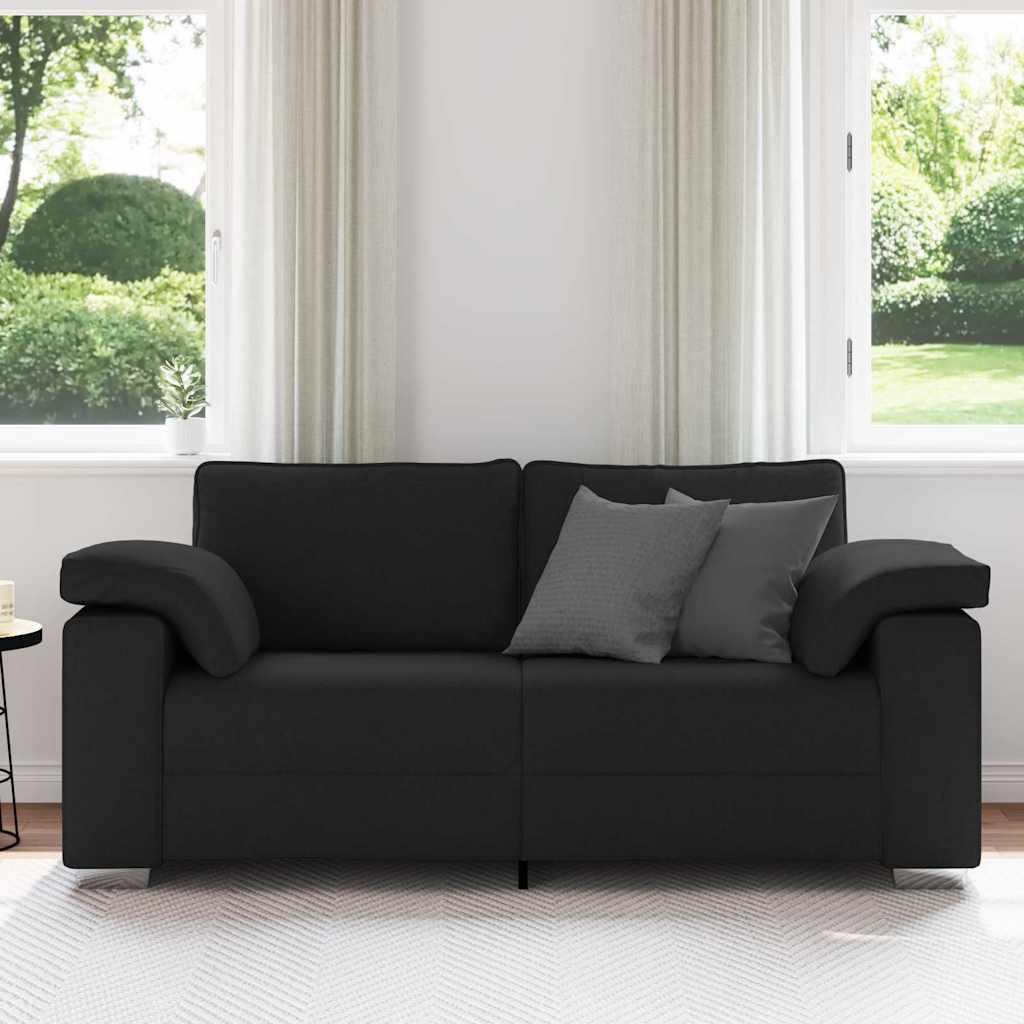 Sofa with Cushion Black 180 x 77 x 82 cm Fabric