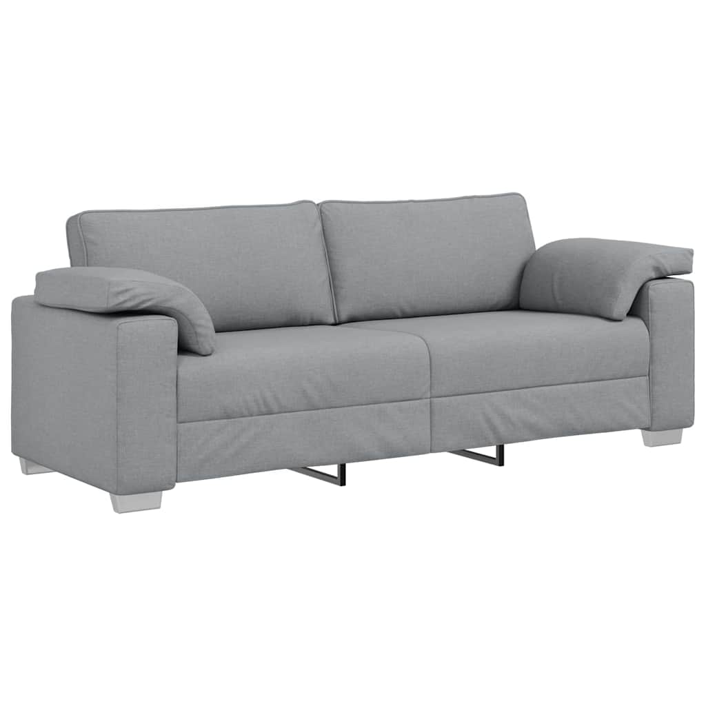 Sofa with Cushion Light grey 219 x 77 x 82 cm Fabric