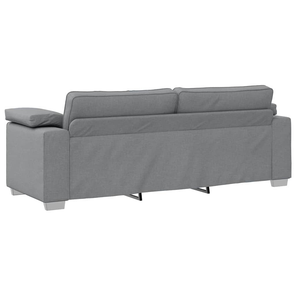 Sofa with Cushion Light grey 219 x 77 x 82 cm Fabric
