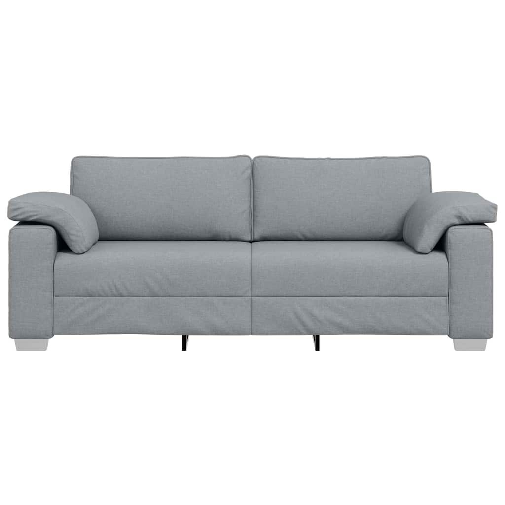 Sofa with Cushion Light grey 219 x 77 x 82 cm Fabric