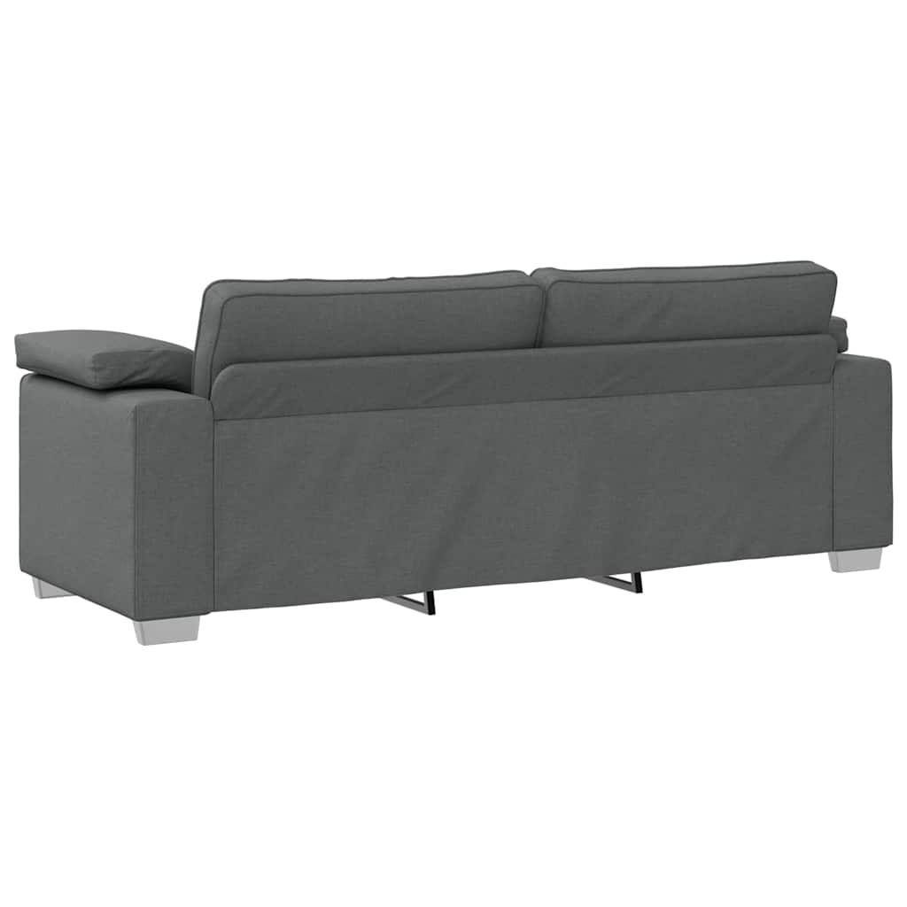 Sofa with Cushion Dark grey 219 x 77 x 82 cm Fabric
