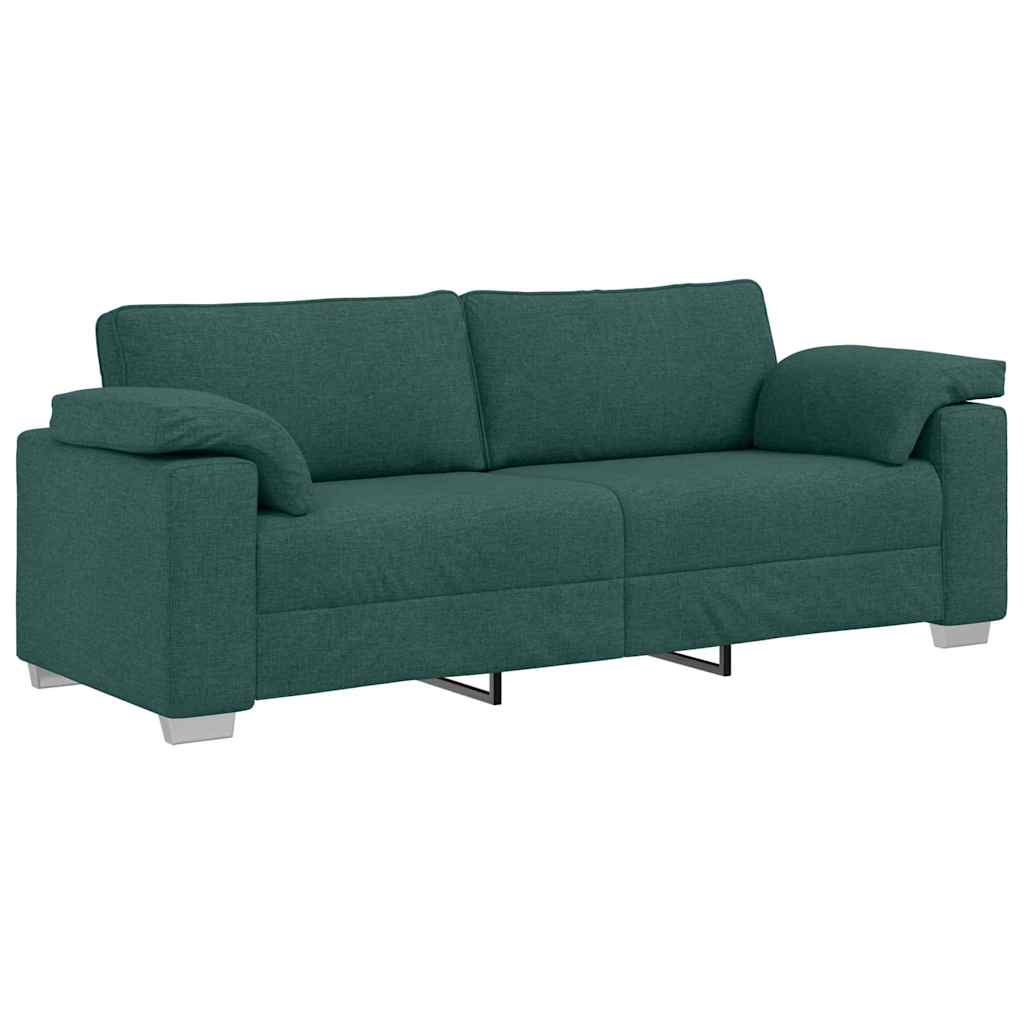 Sofa with Cushion Dark green 219 x 77 x 82 cm Fabric