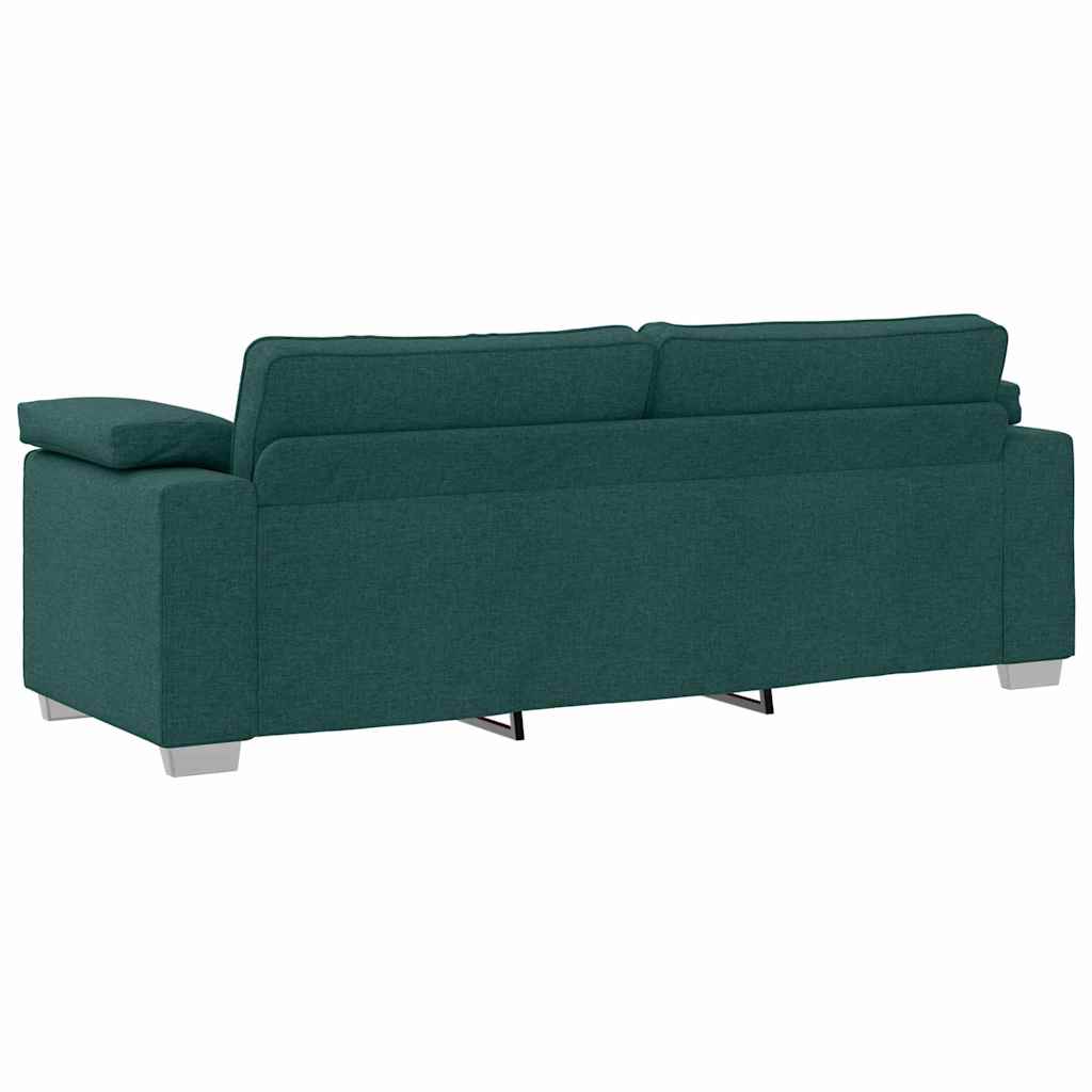 Sofa with Cushion Dark green 219 x 77 x 82 cm Fabric