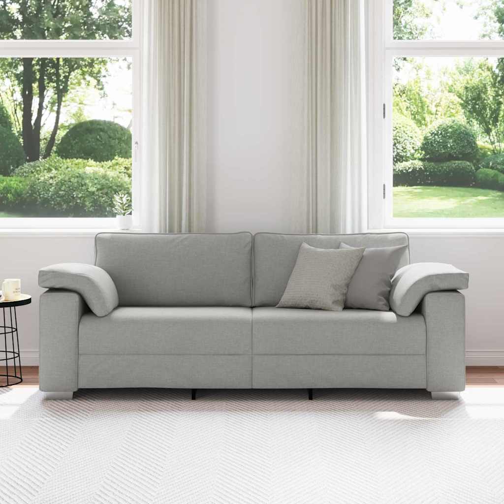 Sofa with Cushion Cloud grey 219 x 77 x 82 cm Fabric