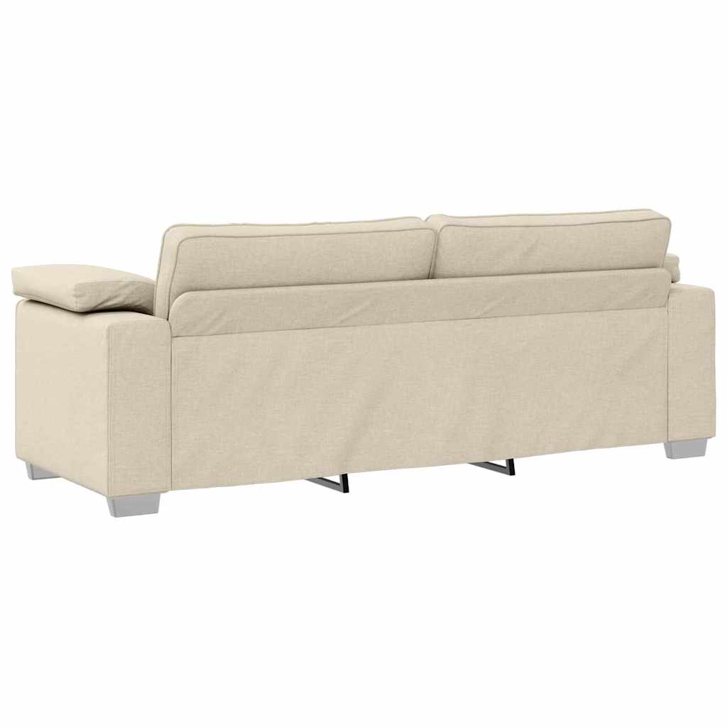 Sofa with Cushion with Pillow Beige 219 x 77 x 82 cm Linen