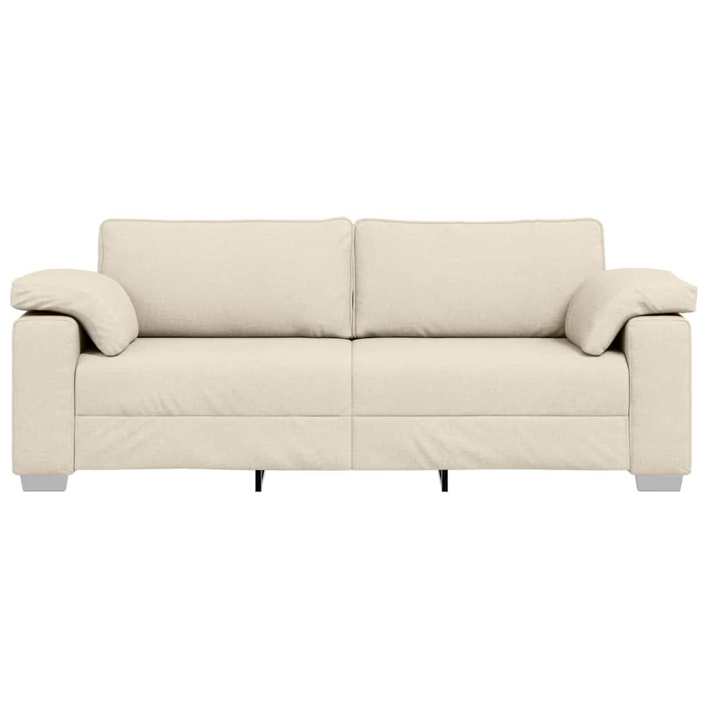 Sofa with Cushion with Pillow Beige 219 x 77 x 82 cm Linen