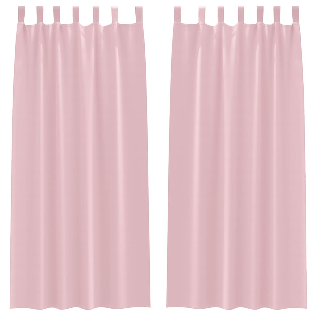 Blackout Curtains with Rings Baby Pink Polyester