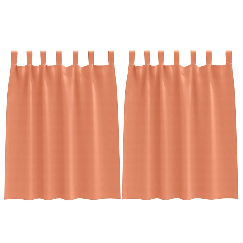 Blackout Curtains with Rings Terracotta Polyester