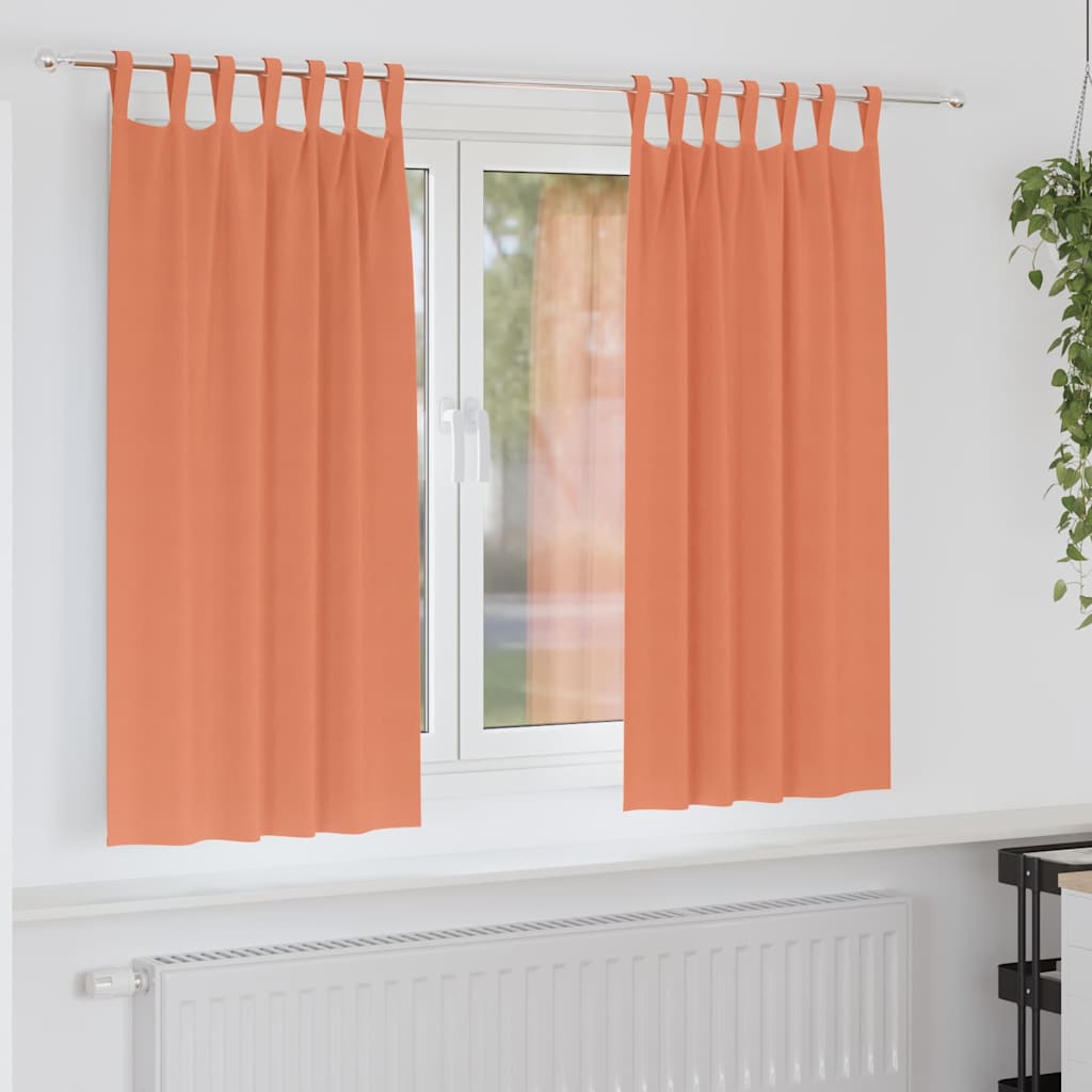 Blackout Curtains with Rings Terracotta Polyester