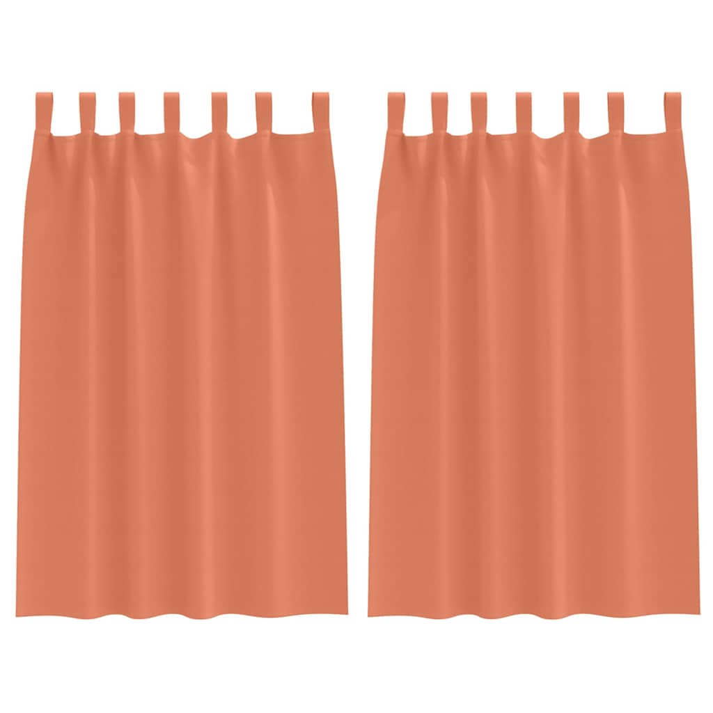 Blackout Curtains with Rings Terracotta Polyester
