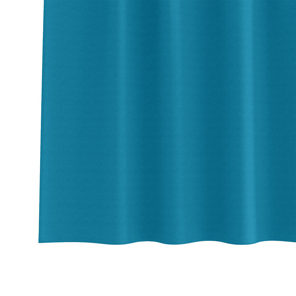 Blackout Curtains with Rings Turquoise Polyester