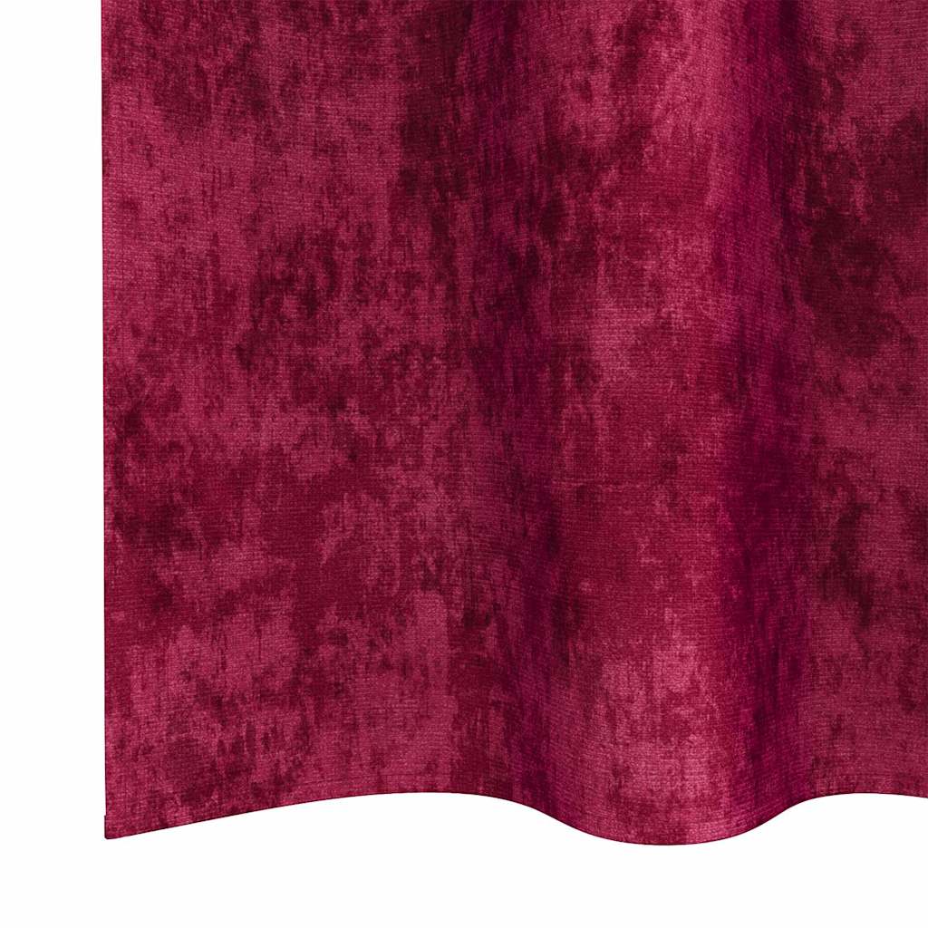 Curtain with Curtains 2 pcs Wine Red 175 x 140 cm Velvet
