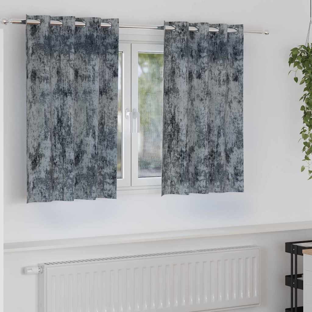 Curtain with Curtains 2 pcs Silver grey 140 x 140 cm Velvet