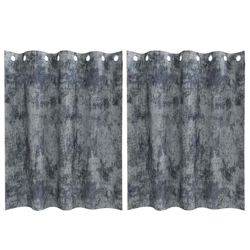 Curtain with Curtains 2 pcs Silver grey 140 x 140 cm Velvet