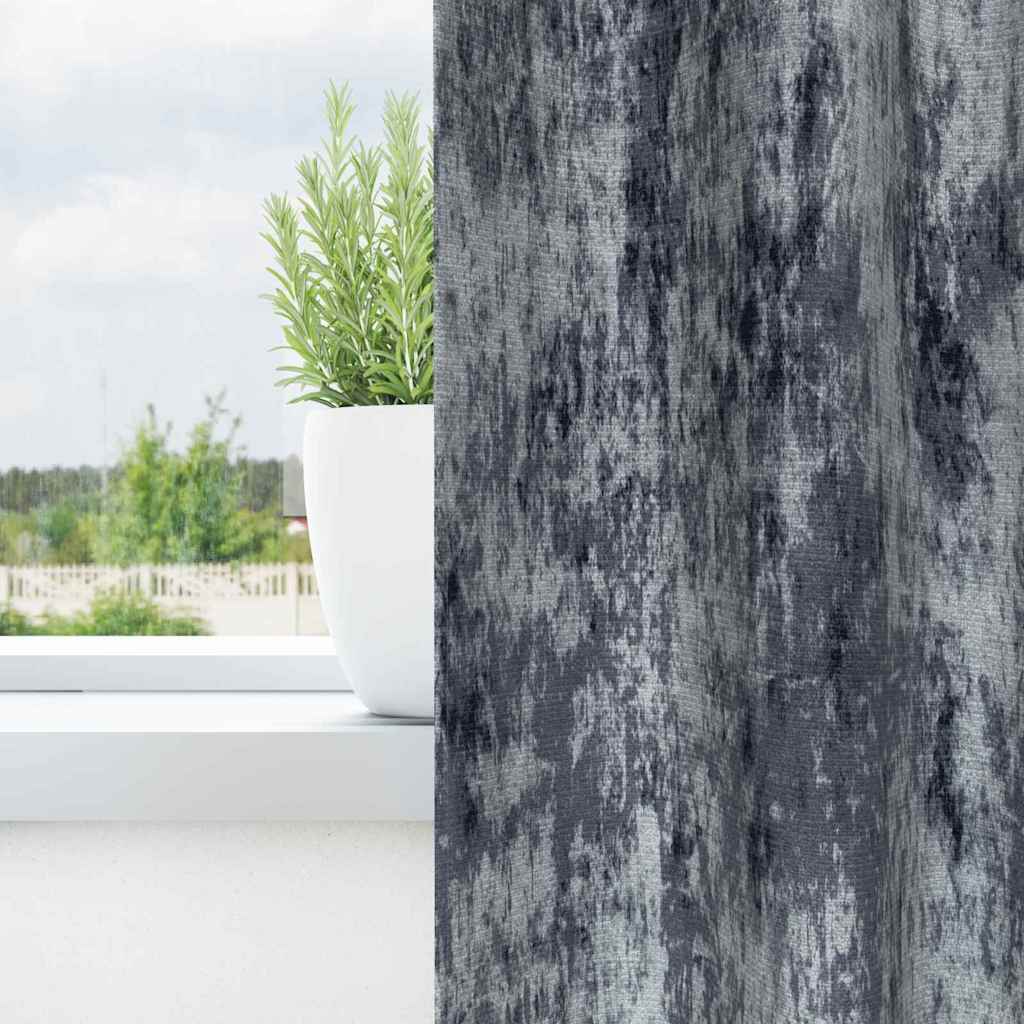 Curtain with Curtains 2 pcs Silver Grey 175 x 140 cm Velvet