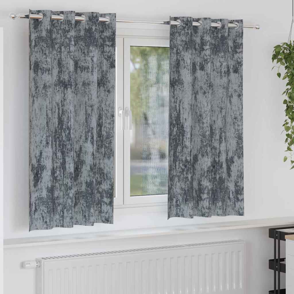 Curtain with Curtains 2 pcs Silver Grey 175 x 140 cm Velvet