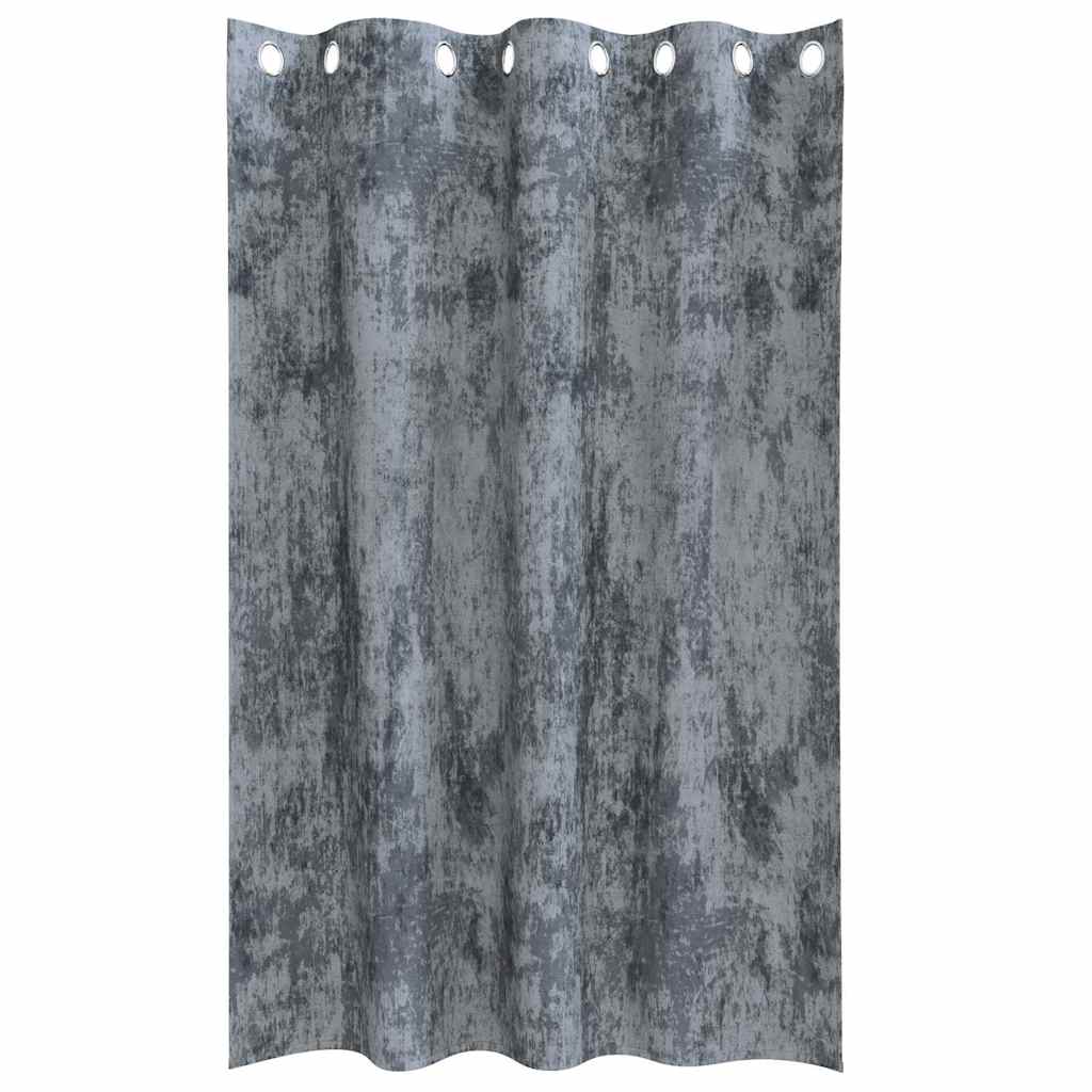 Curtain with Curtains 2 pcs Silver Grey 175 x 140 cm Velvet