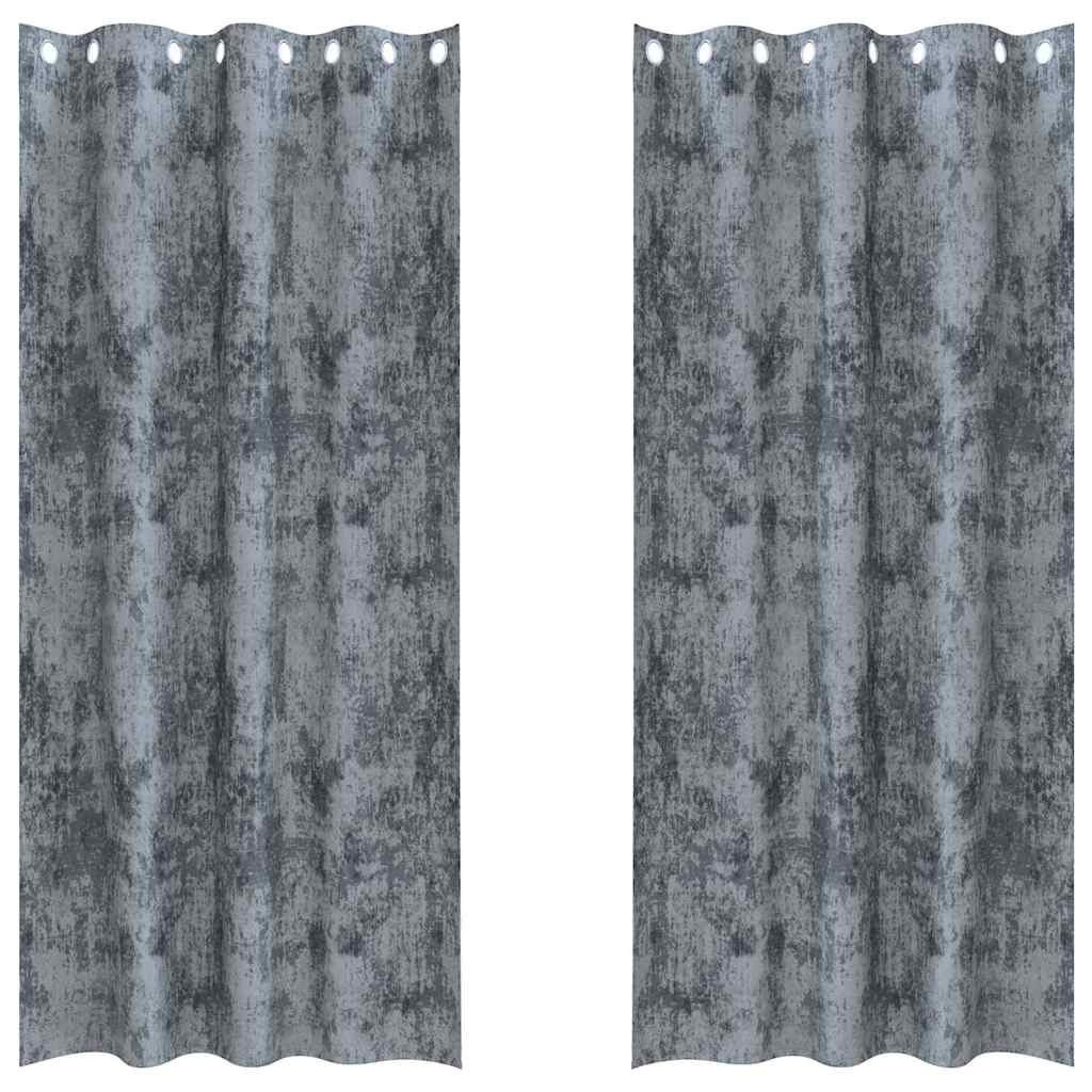 Curtain with Curtains 2 pcs Silver grey 245 x 140 cm Velvet