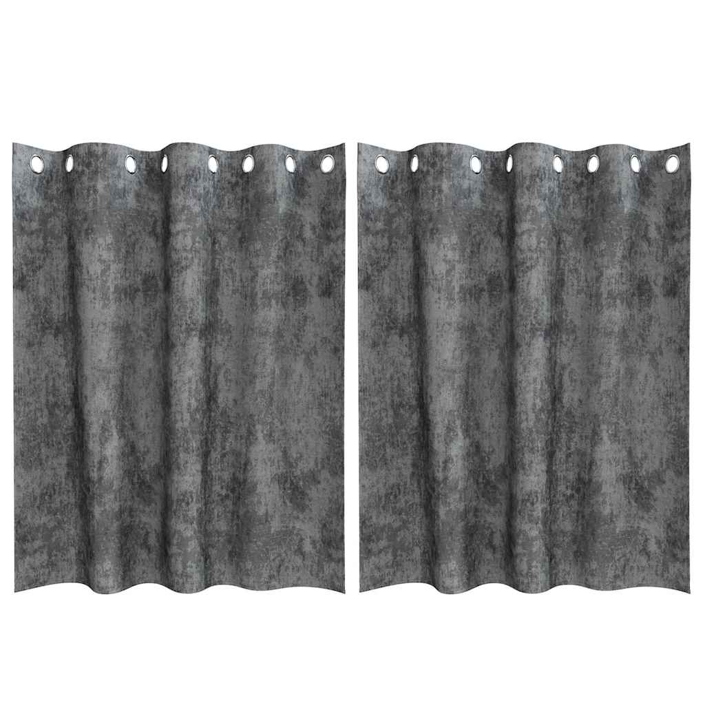 Curtain with Curtains 2 pcs Grey 140 x 140 cm Velvet
