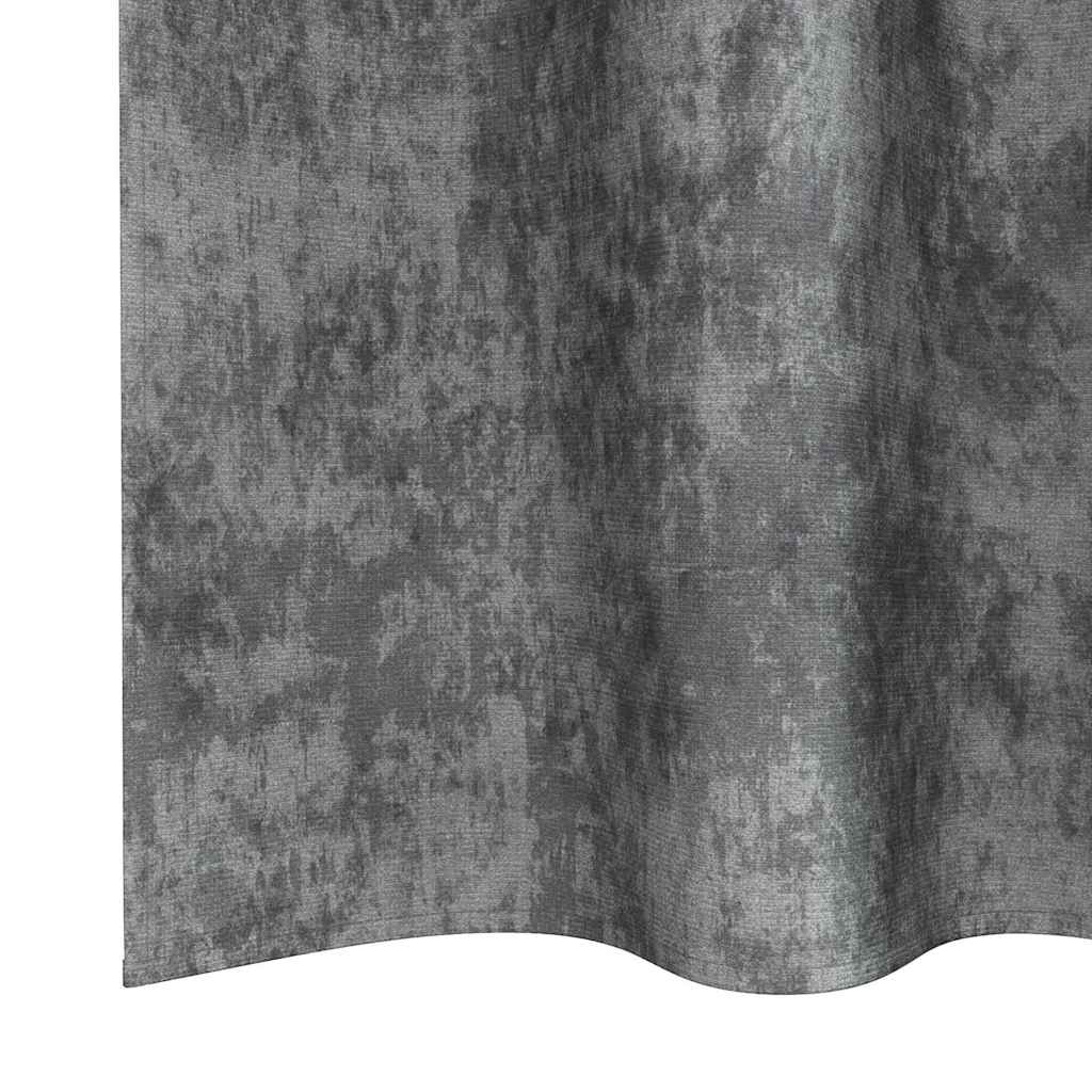 Curtain with Curtains 2 pcs Grey 175 x 140 cm Velvet