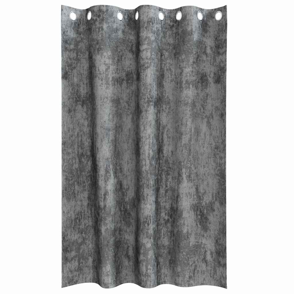 Curtain with Curtains 2 pcs Grey 175 x 140 cm Velvet