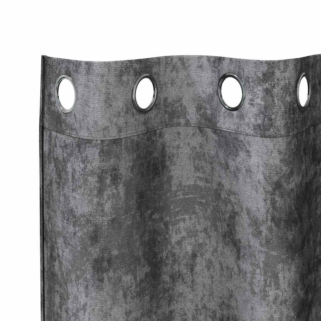 Curtain with Curtains 2 pcs Grey 225 x 140 cm Velvet