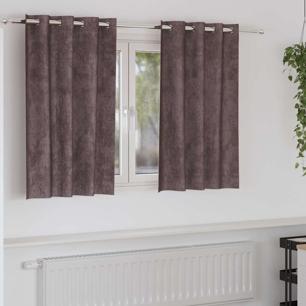 Curtain with Curtains 2 pcs Brown 140 x 140 cm Velvet