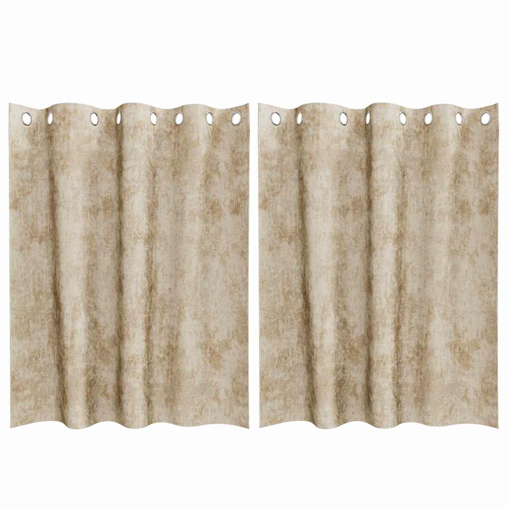 Curtain with Curtains 2 pcs Cream 140 x 140 cm Velvet